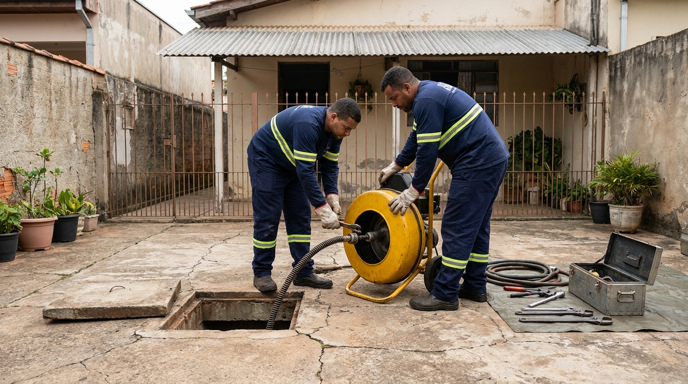 Desentupimento de esgoto em Carapicuíba‑SP