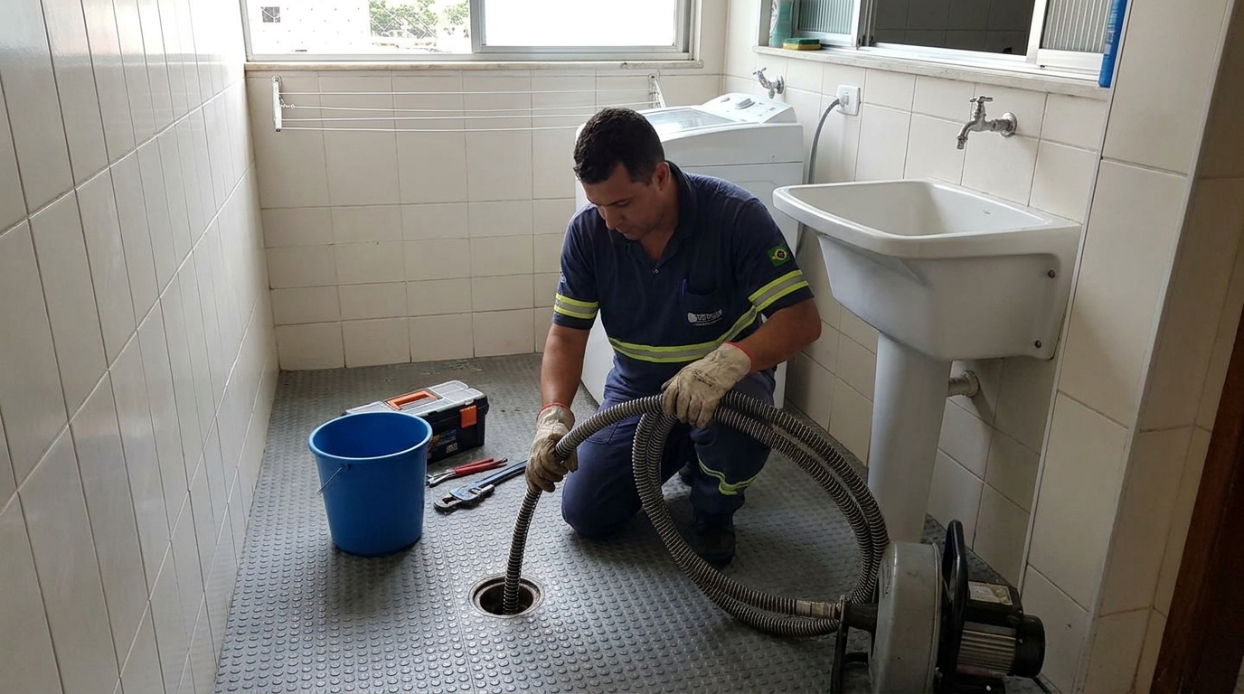 Desentupimento de ralo residencial em Carapicuíba‑SP