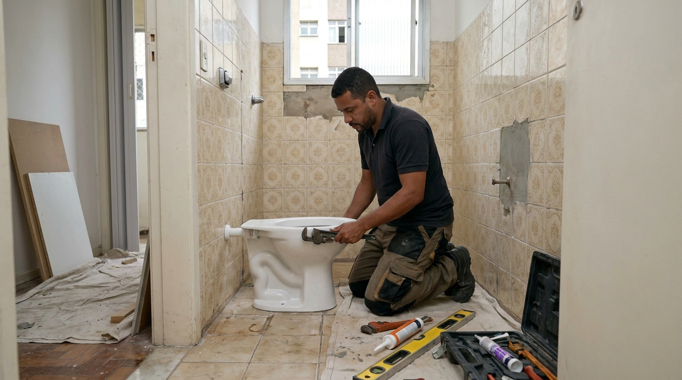 Instalação de vaso sanitário profissional em Carapicuíba‑SP