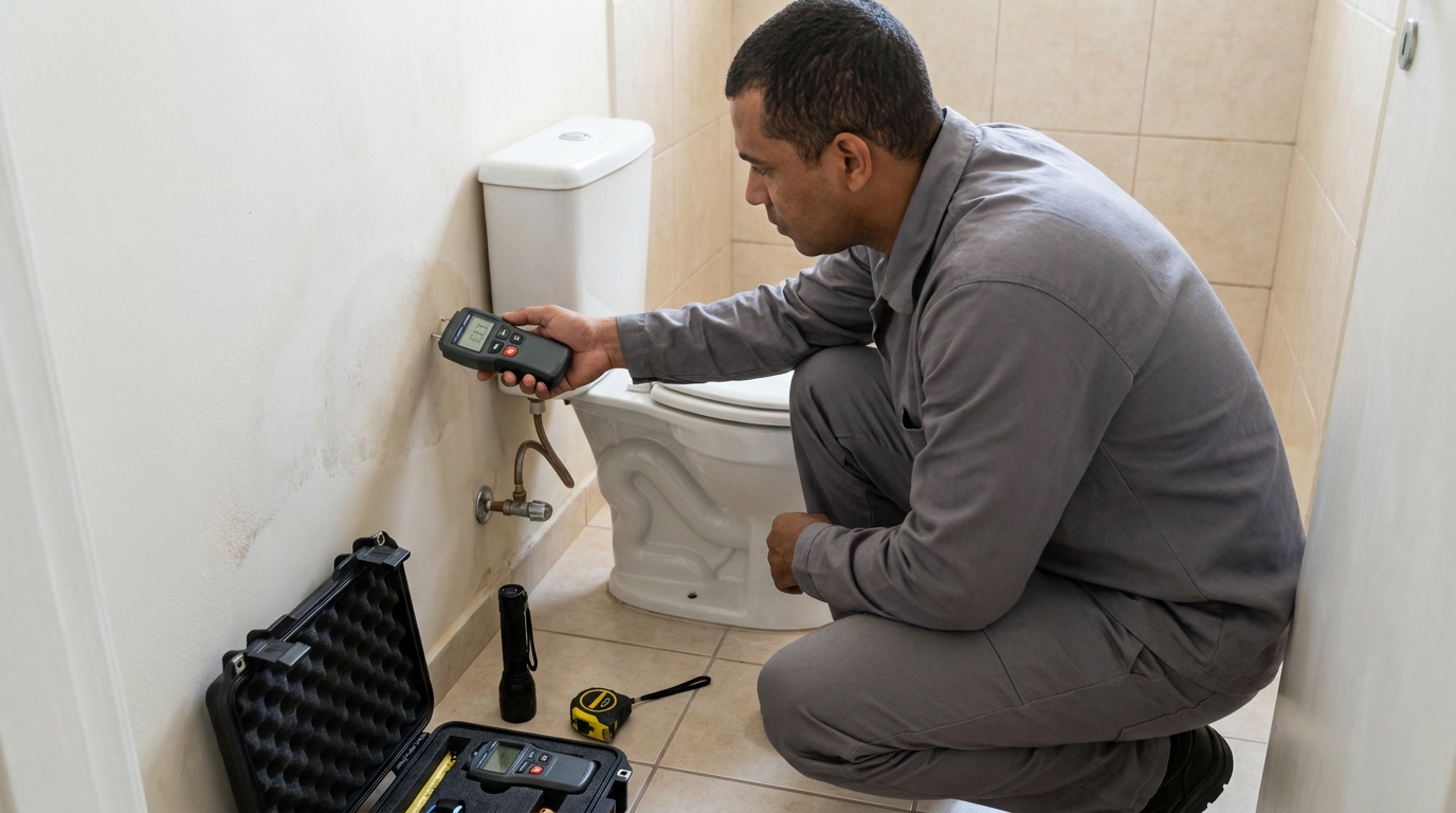 Técnico de caça vazamento em residência em Carapicuíba‑SP